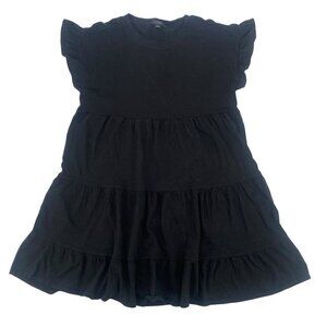J. Crew Size Small Black Tiered Broken In Jersey Ruffle Dress AX974